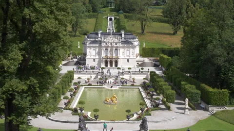 Medium of the garden and grounds of Linderhof Castle in Germany Stock Footage 284501112