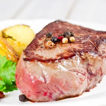 Medium grilled steak Stock Photos