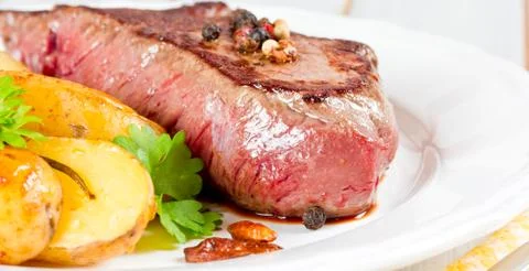 Medium grilled steak Foto stock