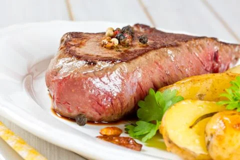 Medium grilled steak Foto stock