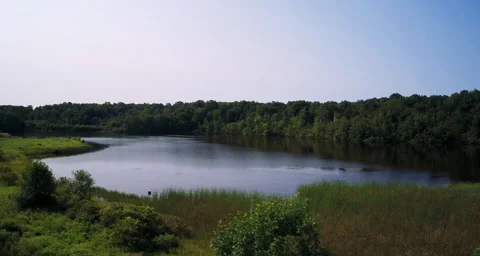 Medium height Aerial shot capturing water Stock Footage 54712498