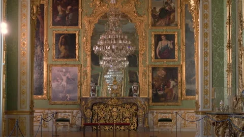 Medium inside hall of Residenz Museum in Munich, Germany Stock-Footage 284499117