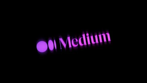 Medium logo animation on a simple black background. Stock Footage 313520425