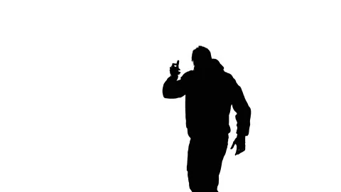 Medium long shot of guy dancing hip hop, freestyle, street dance, silhouette Stock Footage 130319542