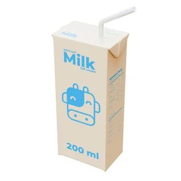 Medium Milk Isometric Front Right View 3D Render Illustration Stock Illustration