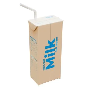 Medium Milk Isometric Rear Left View 3D Render Illustration Illustrazione stock