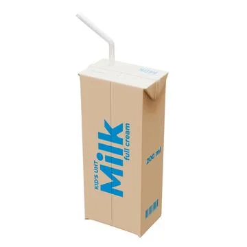 Medium Milk Isometric Rear Right View 3D Render Illustration Stock Illustration