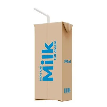 Medium Milk Rear Right View 3D Render Illustration Stock Illustration