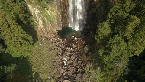 Medium Orbit Drone Shot of Nachi Falls in Wakayama, Japan Stock-Footage 228839897