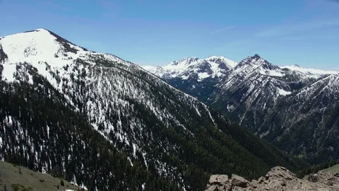 Medium Panoramic Shot of Snow-Capped Wallowa Mountains in Joseph, Oregon 스톡 동영상 109506789