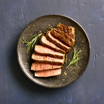 Medium rare roast beef Stock Photos