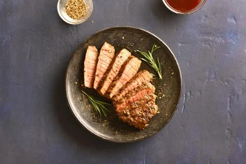Medium rare roast beef Stock Photos