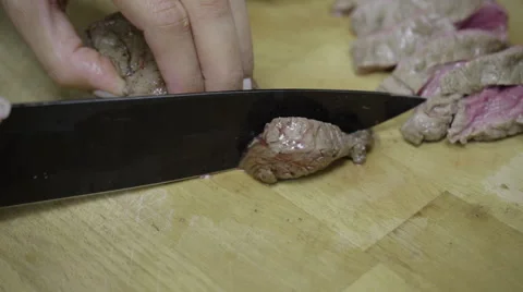 MEDIUM RARE STEAK Stock Footage 56154301