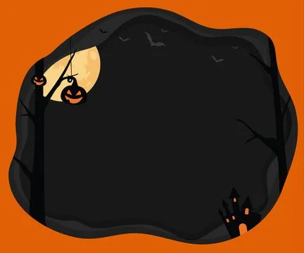 Medium rectangle banner size Halloween template background Stock Illustration