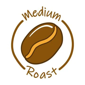 Medium roast coffee quality label, drink badge Stock Illustration