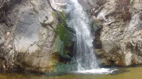 Medium Rocky Waterfall California  Stock Footage 10742906