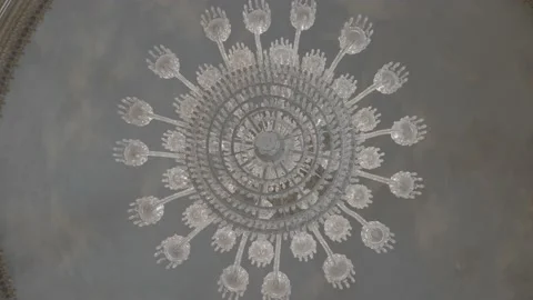 Medium rotating shot of fancy and elegant chandelier Stock Footage 201469952