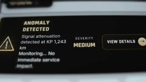 Medium severity signal attenuation at KP 1243 Stock Footage 342484276