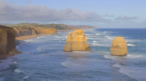 Medium shot of the 12 apostles different side Stock-Footage 36804991