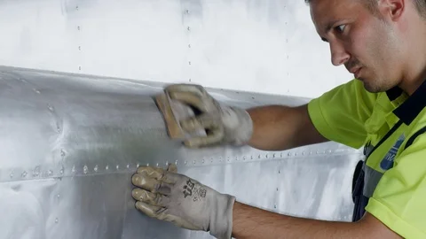 Medium Shot, 20 Seconds Or Greater, Indoors, Day, Side View, Manual Worker, Stock Footage 95918209