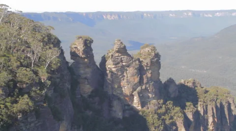 A medium shot of the 3 sisters on a sunny day Stock Footage 36699220