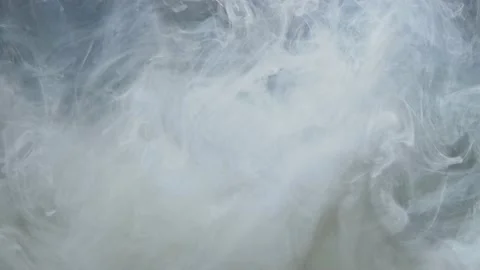 Medium shot of abstract white paint slowly dissolves in water Stock Footage 147314001