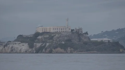 Medium Shot of Alcatraz Island Stock Footage 101658951