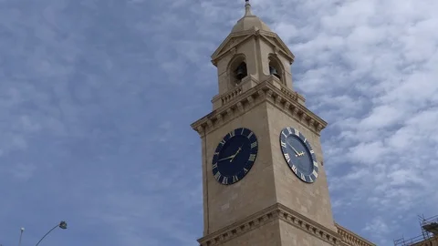 Medium shot of a belfry under clouds Stock Footage 88833408
