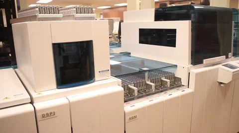 Medium shot blood testing machine Video stock 53878174