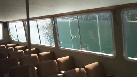Medium Shot of Boat Interior on Lake, HD 動画素材 129607806