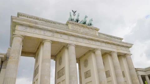 Medium shot of the Brandenburg Gate in Berlin, Germany Stock Footage 158070050