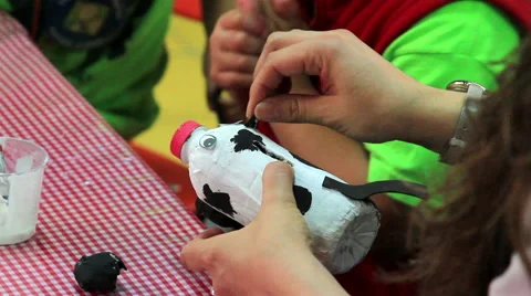 MEDIUM SHOT. Children doing school activities in the kindergarten. Stock Footage 48505027