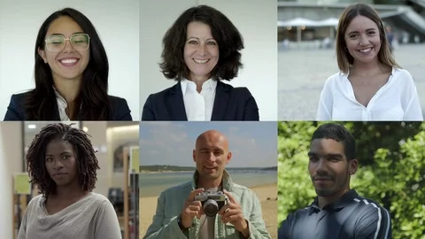 Medium shot of confident citizens posing on city streets Video stock 120456053