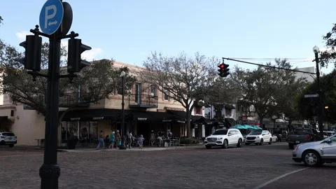 Medium shot of Downtown Video stock 238039957