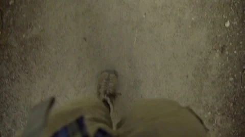 Medium shot of feet hiking Stock Footage 59131710