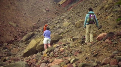 Medium shot of hikers Stock Footage 59511468