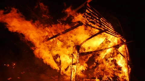 MEDIUM SHOT HOT FIRE Stock Footage 183433270