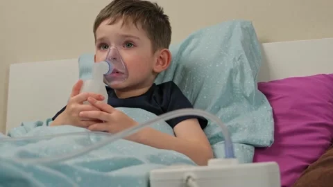 Medium shot inhalation Stock Footage 150169407