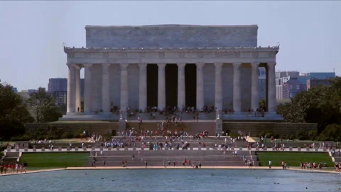 Medium Shot Of the Lincoln Memorial Stock Footage 243641612