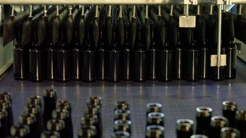 Medium Shot, Lockdown, 10 Seconds Or Greater, Day, Indoors, Bottle, Industry, Stock Footage 94028665