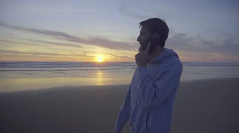 Medium shot of man on cell phone Stock Footage 59928678