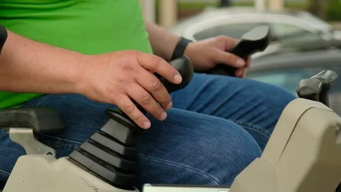 Medium Shot of Man Expertly Operating Bulldozer Controls 스톡 동영상 254883469