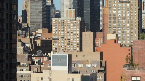 Medium Shot of Manhattan Buildings Stock Footage 113356589