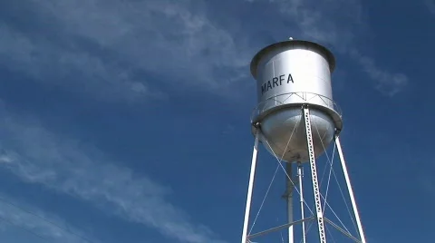 Medium shot of the Marfa water tower Stock Footage 440051