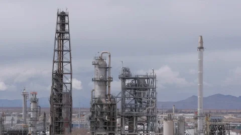 Medium shot oil refinery c Stock Footage 87300656