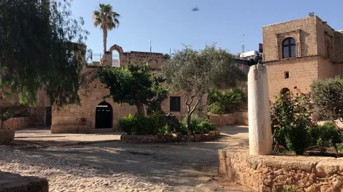 Medium Shot of the Old Church inside Ayia Napa Monastery Stock Footage 90831658