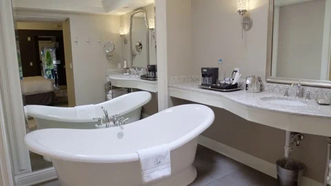 Medium shot of an old man walking on a rehabilitation treadmill Video stock 73106789