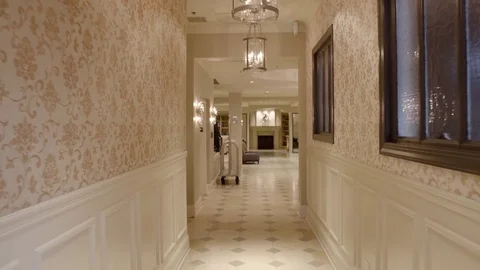 Medium shot of an old man walking on a rehabilitation treadmill Stock Footage 73113093