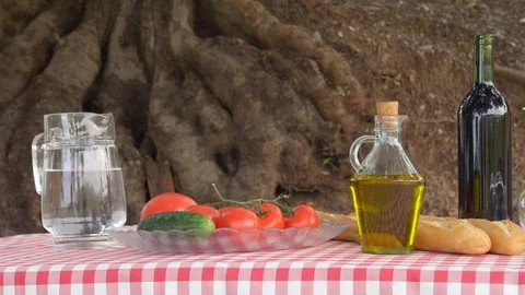Medium Shot, Panning, 20 Seconds Or Greater, Food, Drink, Outdoors, Day, Wine Stock Footage 94058490