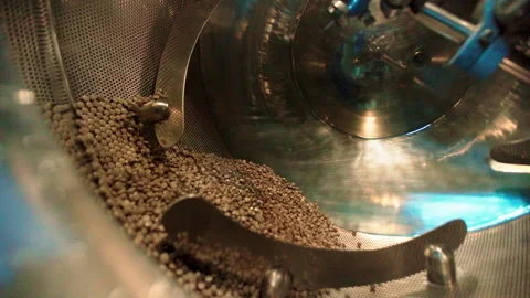 Medium shot Pills in Coating machine slow motion Video stock 156083844